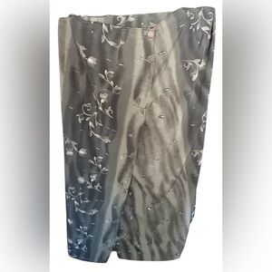 Plus Size Olive Floral Maxi Skirt